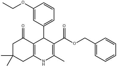 benzyl 4-(3-ethoxyphenyl)-2,7,7-trimethyl-5-oxo-1,4,5,6,7,8-hexahydroquinoline-3-carboxylate Struktur
