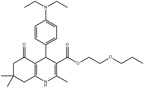 2-propoxyethyl 4-[4-(diethylamino)phenyl]-2,7,7-trimethyl-5-oxo-1,4,5,6,7,8-hexahydro-3-quinolinecarboxylate Structure