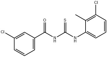 N-(3-chlorobenzoyl)-N'-(3-chloro-2-methylphenyl)thiourea 化学構造式