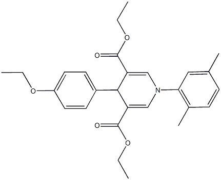 diethyl 1-(2,5-dimethylphenyl)-4-(4-ethoxyphenyl)-1,4-dihydro-3,5-pyridinedicarboxylate 结构式