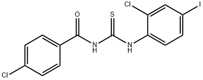 N-(4-chlorobenzoyl)-N'-(2-chloro-4-iodophenyl)thiourea Struktur