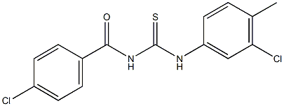 N-(4-chlorobenzoyl)-N'-(3-chloro-4-methylphenyl)thiourea Struktur