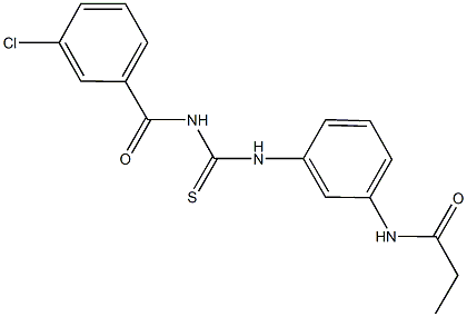 N-[3-({[(3-chlorobenzoyl)amino]carbothioyl}amino)phenyl]propanamide Structure