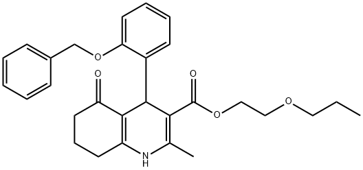 2-propoxyethyl 4-[2-(benzyloxy)phenyl]-2-methyl-5-oxo-1,4,5,6,7,8-hexahydro-3-quinolinecarboxylate 结构式