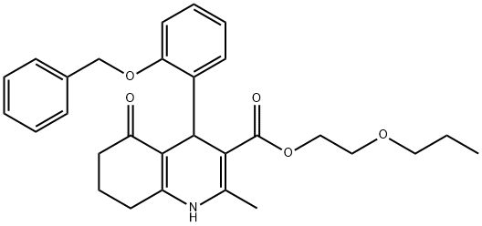 2-propoxyethyl 4-[2-(benzyloxy)phenyl]-2-methyl-5-oxo-1,4,5,6,7,8-hexahydro-3-quinolinecarboxylate,347328-66-9,结构式