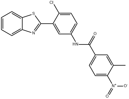 N-[3-(1,3-benzothiazol-2-yl)-4-chlorophenyl]-4-nitro-3-methylbenzamide Struktur