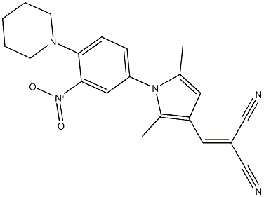 2-[(1-{3-nitro-4-piperidin-1-ylphenyl}-2,5-dimethyl-1H-pyrrol-3-yl)methylene]malononitrile,347333-21-5,结构式