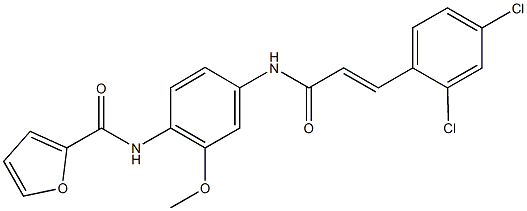 N-(4-{[3-(2,4-dichlorophenyl)acryloyl]amino}-2-methoxyphenyl)-2-furamide Struktur