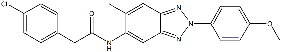 2-(4-chlorophenyl)-N-[2-(4-methoxyphenyl)-6-methyl-2H-1,2,3-benzotriazol-5-yl]acetamide 结构式