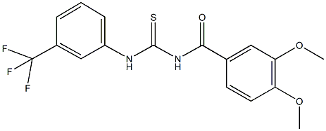 N-(3,4-dimethoxybenzoyl)-N'-[3-(trifluoromethyl)phenyl]thiourea Struktur