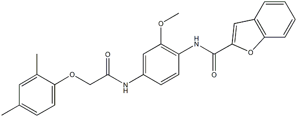 347340-08-3 N-(4-{[(2,4-dimethylphenoxy)acetyl]amino}-2-methoxyphenyl)-1-benzofuran-2-carboxamide