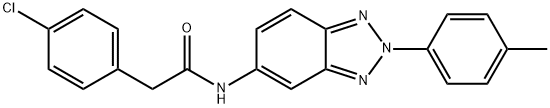 2-(4-chlorophenyl)-N-[2-(4-methylphenyl)-2H-1,2,3-benzotriazol-5-yl]acetamide,347340-39-0,结构式