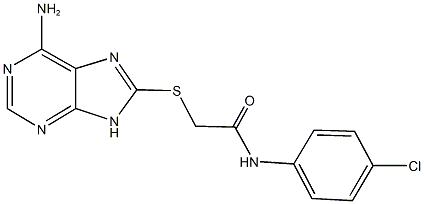 2-[(6-amino-9H-purin-8-yl)sulfanyl]-N-(4-chlorophenyl)acetamide Structure