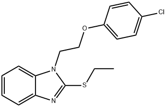 1-[2-(4-chlorophenoxy)ethyl]-2-(ethylsulfanyl)-1H-benzimidazole 结构式