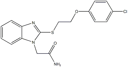 2-(2-{[2-(4-chlorophenoxy)ethyl]sulfanyl}-1H-benzimidazol-1-yl)acetamide Struktur