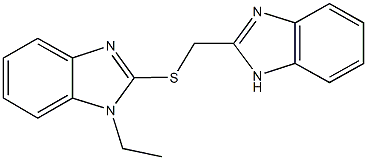 1H-benzimidazol-2-ylmethyl 1-ethyl-1H-benzimidazol-2-yl sulfide,347341-26-8,结构式
