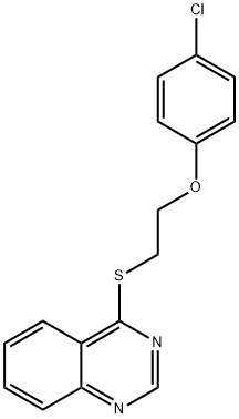 4-{[2-(4-chlorophenoxy)ethyl]sulfanyl}quinazoline 化学構造式