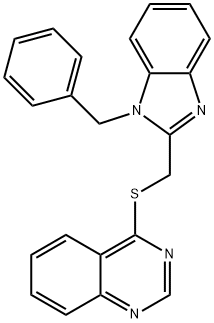 (1-benzyl-1H-benzimidazol-2-yl)methyl quinazolin-4-yl sulfide Structure