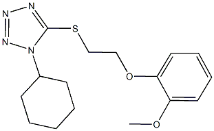 1-cyclohexyl-5-{[2-(2-methoxyphenoxy)ethyl]sulfanyl}-1H-tetraazole 结构式