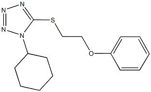1-cyclohexyl-5-[(2-phenoxyethyl)sulfanyl]-1H-tetraazole Struktur