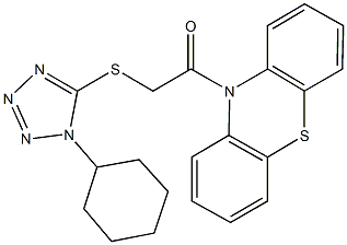 10-{[(1-cyclohexyl-1H-tetraazol-5-yl)sulfanyl]acetyl}-10H-phenothiazine 结构式