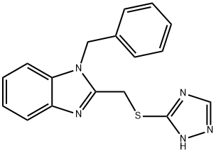 (1-benzyl-1H-benzimidazol-2-yl)methyl 4H-1,2,4-triazol-3-yl sulfide 化学構造式