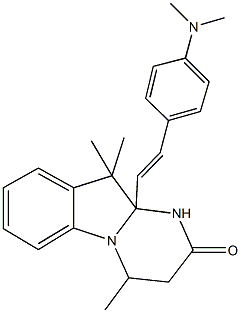 10a-{2-[4-(dimethylamino)phenyl]vinyl}-4,10,10-trimethyl-3,4,10,10a-tetrahydropyrimido[1,2-a]indol-2(1H)-one 化学構造式