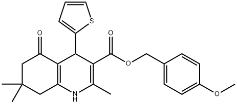 4-methoxybenzyl 2,7,7-trimethyl-5-oxo-4-(2-thienyl)-1,4,5,6,7,8-hexahydro-3-quinolinecarboxylate Structure