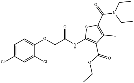 ethyl 2-{[(2,4-dichlorophenoxy)acetyl]amino}-5-[(diethylamino)carbonyl]-4-methyl-3-thiophenecarboxylate Structure