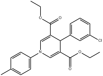 diethyl 4-(3-chlorophenyl)-1-(4-methylphenyl)-1,4-dihydro-3,5-pyridinedicarboxylate Structure