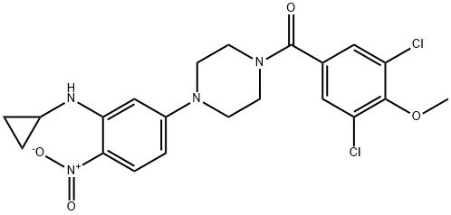 1-{3-(cyclopropylamino)-4-nitrophenyl}-4-(3,5-dichloro-4-methoxybenzoyl)piperazine|