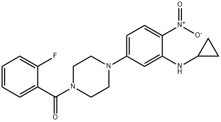 1-{3-(cyclopropylamino)-4-nitrophenyl}-4-(2-fluorobenzoyl)piperazine Structure