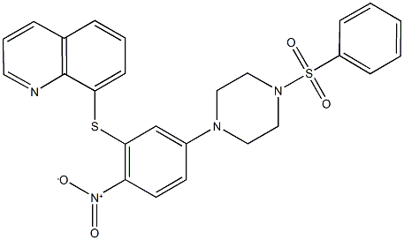 8-({2-nitro-5-[4-(phenylsulfonyl)-1-piperazinyl]phenyl}sulfanyl)quinoline Structure