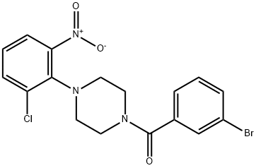 1-(3-bromobenzoyl)-4-{2-chloro-6-nitrophenyl}piperazine Structure