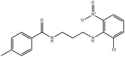 N-(3-{2-chloro-6-nitroanilino}propyl)-4-methylbenzamide 化学構造式