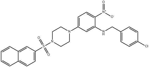 1-{3-[(4-chlorobenzyl)amino]-4-nitrophenyl}-4-(2-naphthylsulfonyl)piperazine,347356-22-3,结构式