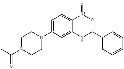 1-acetyl-4-{3-(benzylamino)-4-nitrophenyl}piperazine Structure