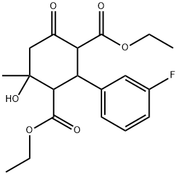 diethyl 2-(3-fluorophenyl)-4-hydroxy-4-methyl-6-oxo-1,3-cyclohexanedicarboxylate,347362-82-7,结构式