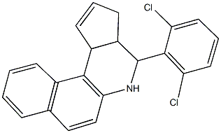 4-(2,6-dichlorophenyl)-3a,4,5,11c-tetrahydro-3H-benzo[f]cyclopenta[c]quinoline 化学構造式