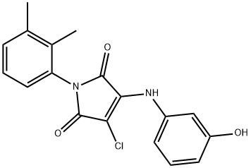 3-chloro-1-(2,3-dimethylphenyl)-4-(3-hydroxyanilino)-1H-pyrrole-2,5-dione 结构式