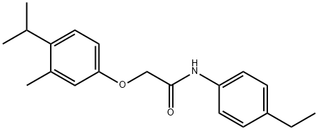 N-(4-ethylphenyl)-2-(4-isopropyl-3-methylphenoxy)acetamide,347364-52-7,结构式