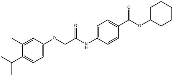 cyclohexyl 4-{[(4-isopropyl-3-methylphenoxy)acetyl]amino}benzoate,347364-55-0,结构式