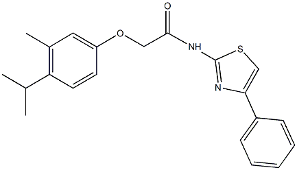 2-(4-isopropyl-3-methylphenoxy)-N-(4-phenyl-1,3-thiazol-2-yl)acetamide Structure