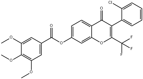 3-(2-chlorophenyl)-4-oxo-2-(trifluoromethyl)-4H-chromen-7-yl 3,4,5-trimethoxybenzoate,347365-83-7,结构式