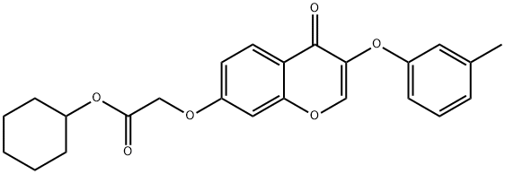 cyclohexyl {[3-(3-methylphenoxy)-4-oxo-4H-chromen-7-yl]oxy}acetate Structure