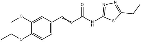 3-(4-ethoxy-3-methoxyphenyl)-N-(5-ethyl-1,3,4-thiadiazol-2-yl)acrylamide,347366-29-4,结构式