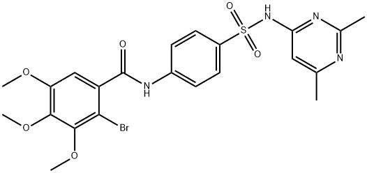 2-bromo-N-(4-{[(2,6-dimethyl-4-pyrimidinyl)amino]sulfonyl}phenyl)-3,4,5-trimethoxybenzamide|