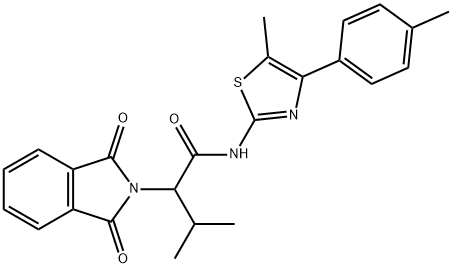 2-(1,3-dioxo-1,3-dihydro-2H-isoindol-2-yl)-3-methyl-N-[5-methyl-4-(4-methylphenyl)-1,3-thiazol-2-yl]butanamide Structure