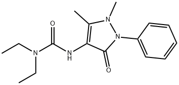 N'-(1,5-dimethyl-3-oxo-2-phenyl-2,3-dihydro-1H-pyrazol-4-yl)-N,N-diethylurea 化学構造式