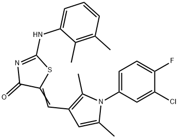 5-{[1-(3-chloro-4-fluorophenyl)-2,5-dimethyl-1H-pyrrol-3-yl]methylene}-2-[(2,3-dimethylphenyl)imino]-1,3-thiazolidin-4-one|